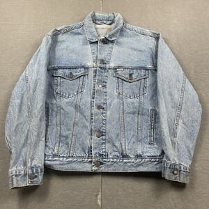 Levis Jacket Mens‎ Medium* Denim Button Up Trucker Workwear Type 3 Blue Biker